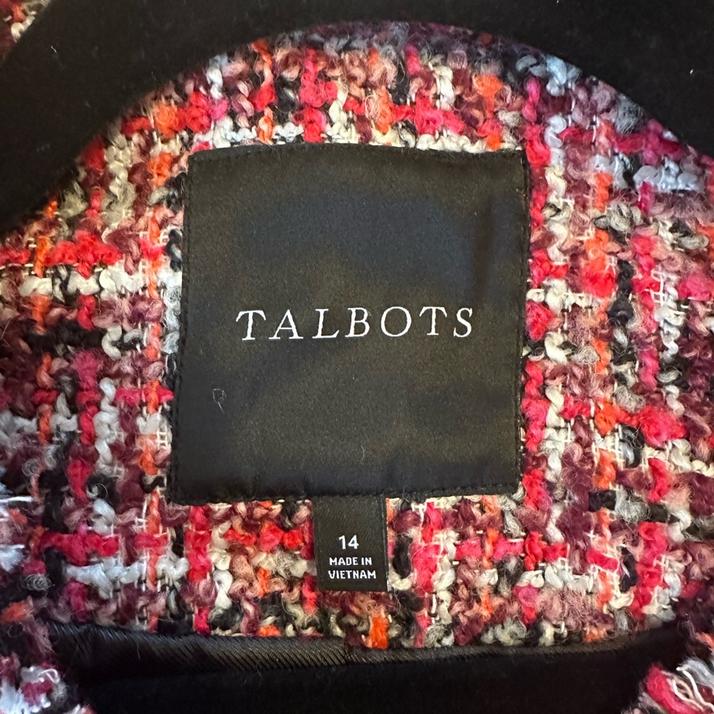 Talbots Multicolor Tweed Blazer